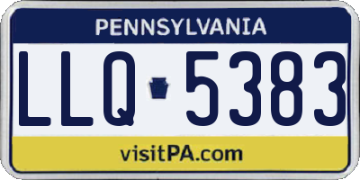 PA license plate LLQ5383