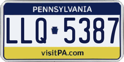 PA license plate LLQ5387