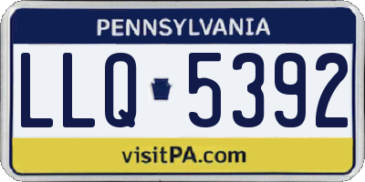 PA license plate LLQ5392