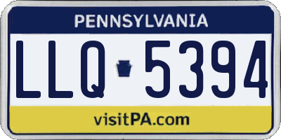 PA license plate LLQ5394