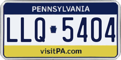 PA license plate LLQ5404