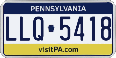 PA license plate LLQ5418