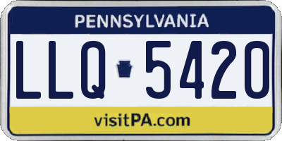 PA license plate LLQ5420