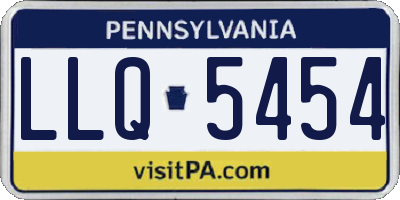 PA license plate LLQ5454