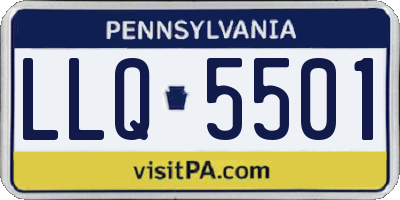 PA license plate LLQ5501