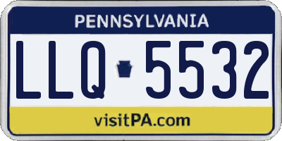 PA license plate LLQ5532