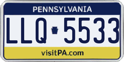 PA license plate LLQ5533