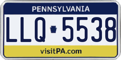 PA license plate LLQ5538