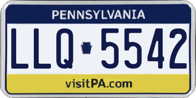 PA license plate LLQ5542