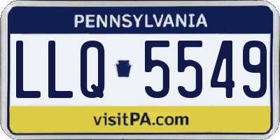 PA license plate LLQ5549