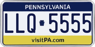 PA license plate LLQ5555
