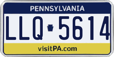 PA license plate LLQ5614
