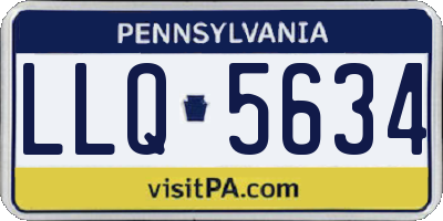 PA license plate LLQ5634