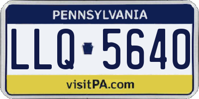 PA license plate LLQ5640