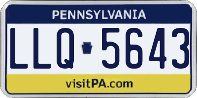 PA license plate LLQ5643