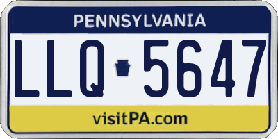 PA license plate LLQ5647