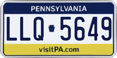 PA license plate LLQ5649