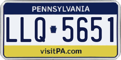 PA license plate LLQ5651