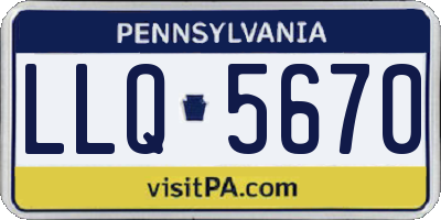 PA license plate LLQ5670