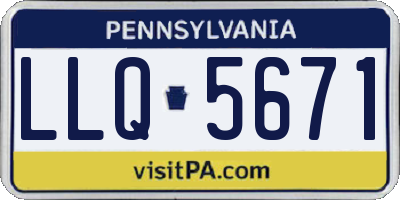 PA license plate LLQ5671