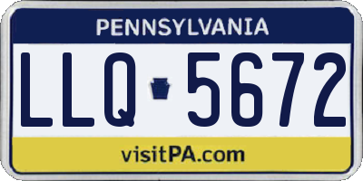 PA license plate LLQ5672