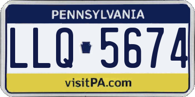 PA license plate LLQ5674