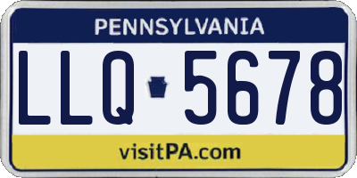 PA license plate LLQ5678