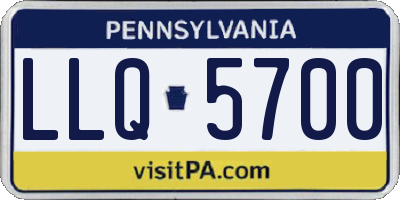 PA license plate LLQ5700