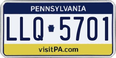 PA license plate LLQ5701
