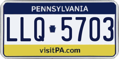 PA license plate LLQ5703