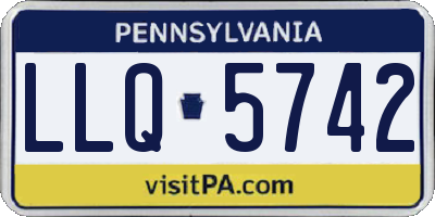 PA license plate LLQ5742
