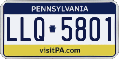 PA license plate LLQ5801
