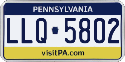 PA license plate LLQ5802