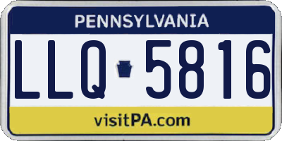 PA license plate LLQ5816