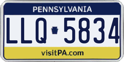 PA license plate LLQ5834