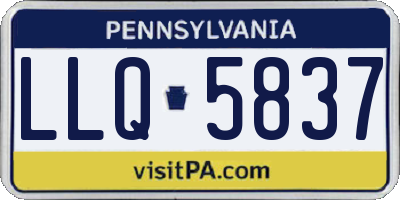 PA license plate LLQ5837