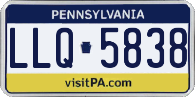 PA license plate LLQ5838