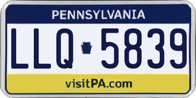 PA license plate LLQ5839