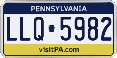 PA license plate LLQ5982