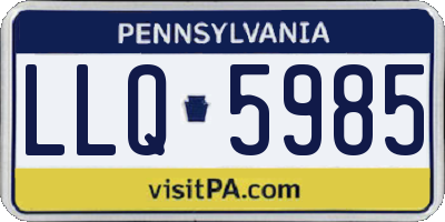 PA license plate LLQ5985