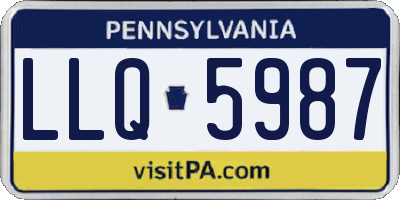 PA license plate LLQ5987