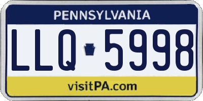 PA license plate LLQ5998