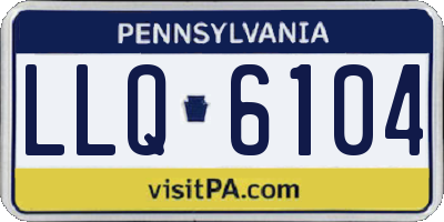 PA license plate LLQ6104