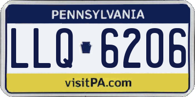 PA license plate LLQ6206