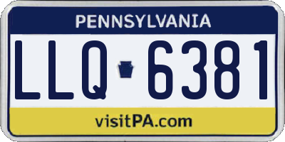 PA license plate LLQ6381