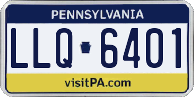 PA license plate LLQ6401