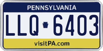 PA license plate LLQ6403
