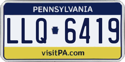 PA license plate LLQ6419