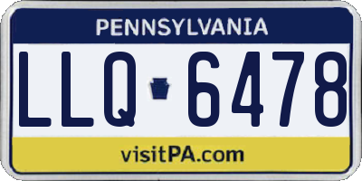 PA license plate LLQ6478