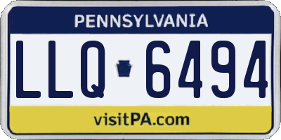 PA license plate LLQ6494
